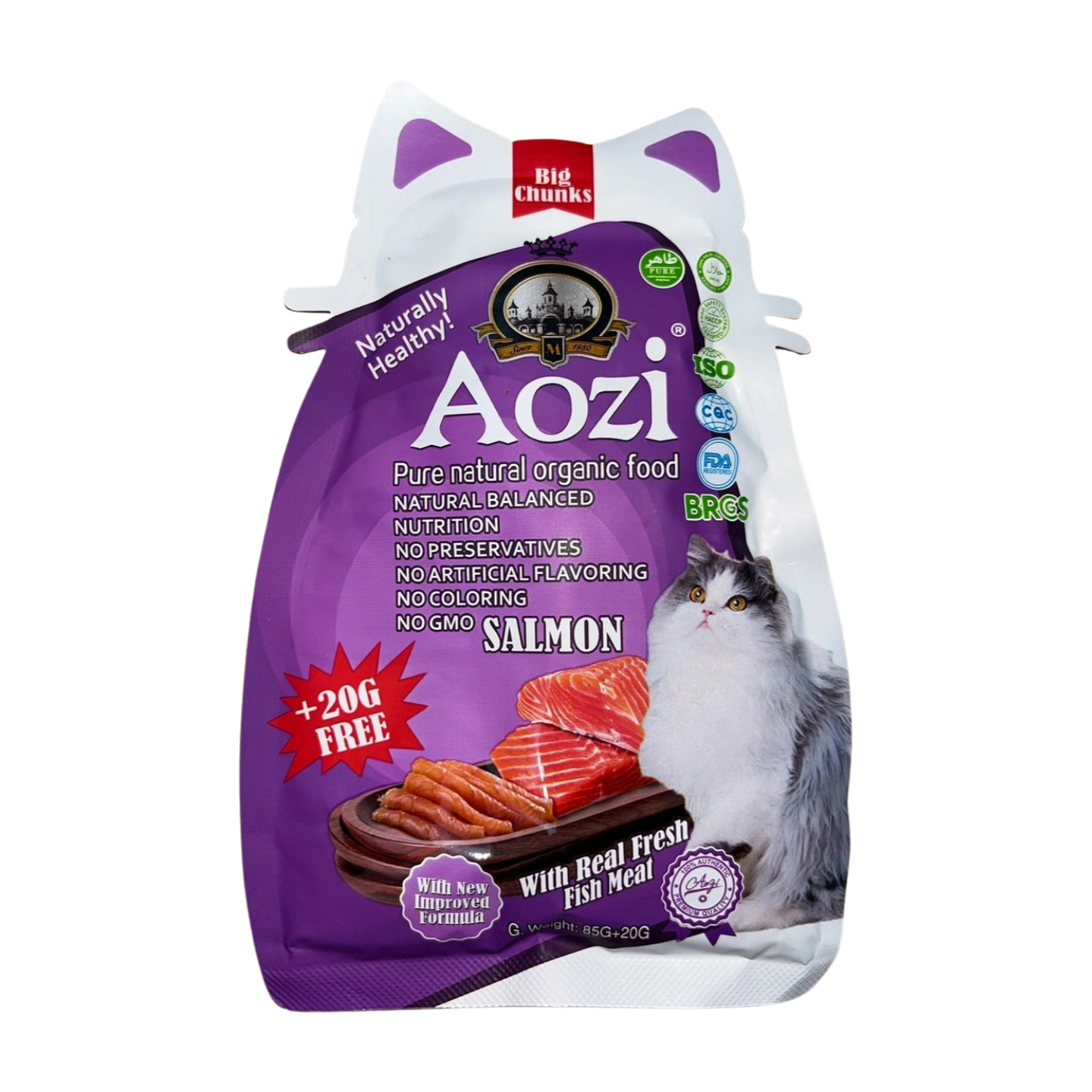 Aozi Cat Wet Food Pouch 85g Salmon Flavor