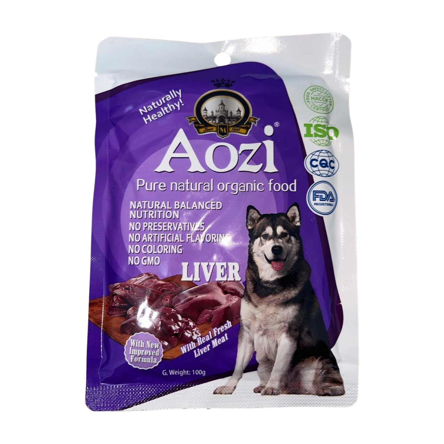 Aozi Dog Wet Food Pouch 100g Liver Flavor