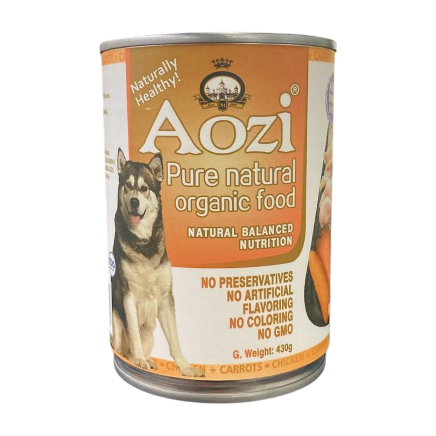 AOZI Can Wet Dog Food Chicken & Carrots 430g