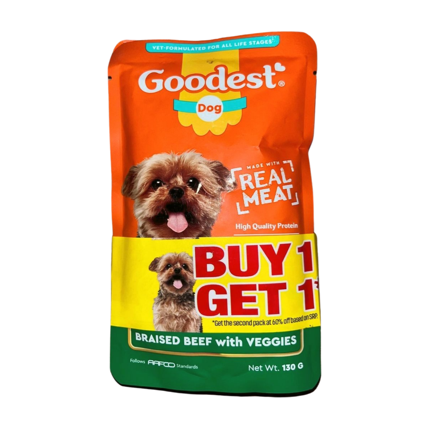 Goodest B1G1 Wet Dog Food Pouch Braised Beef & Vegetables 130g