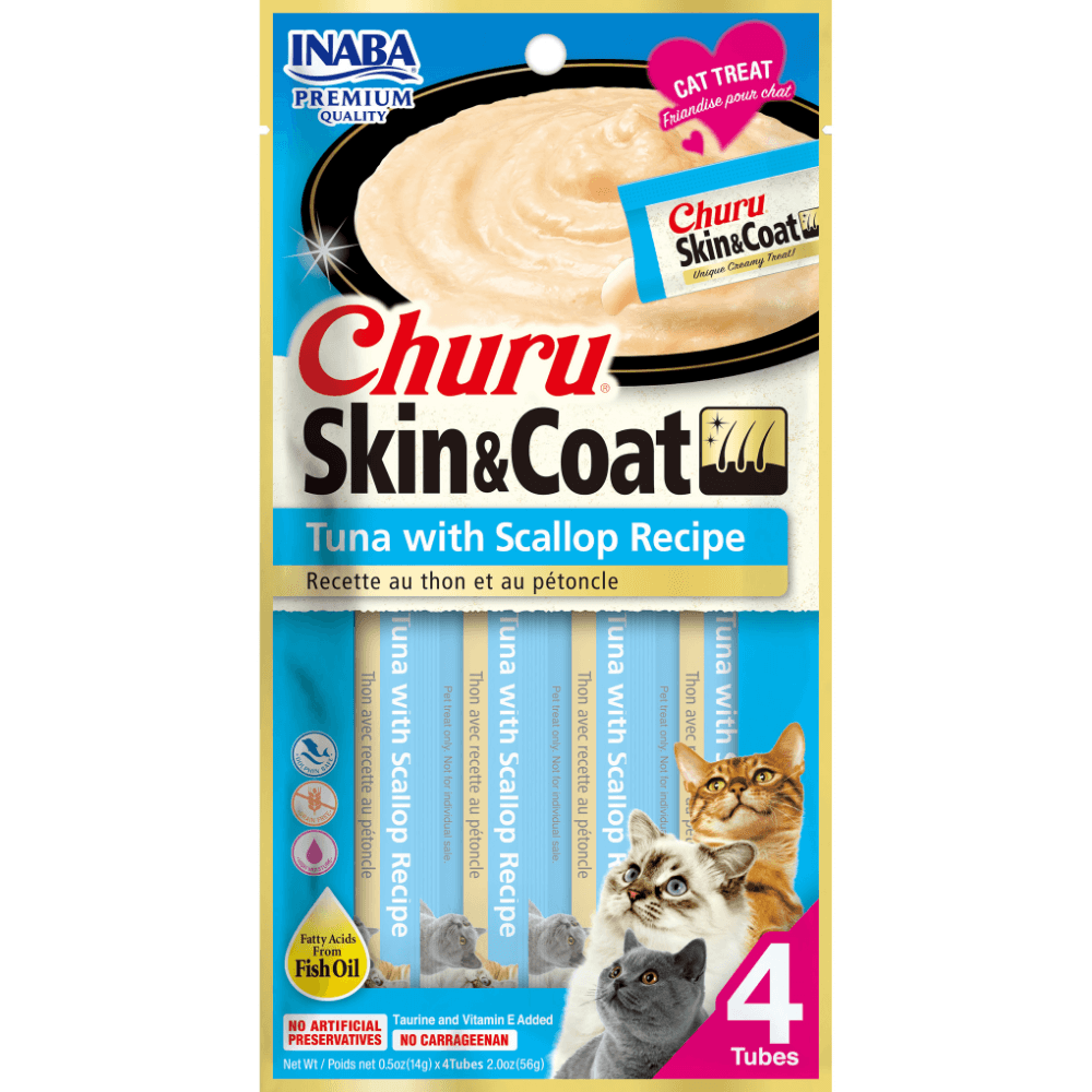 INABA Churu Tuna with Scallop & Fish Oil Recipe Cat Treats USA-673A