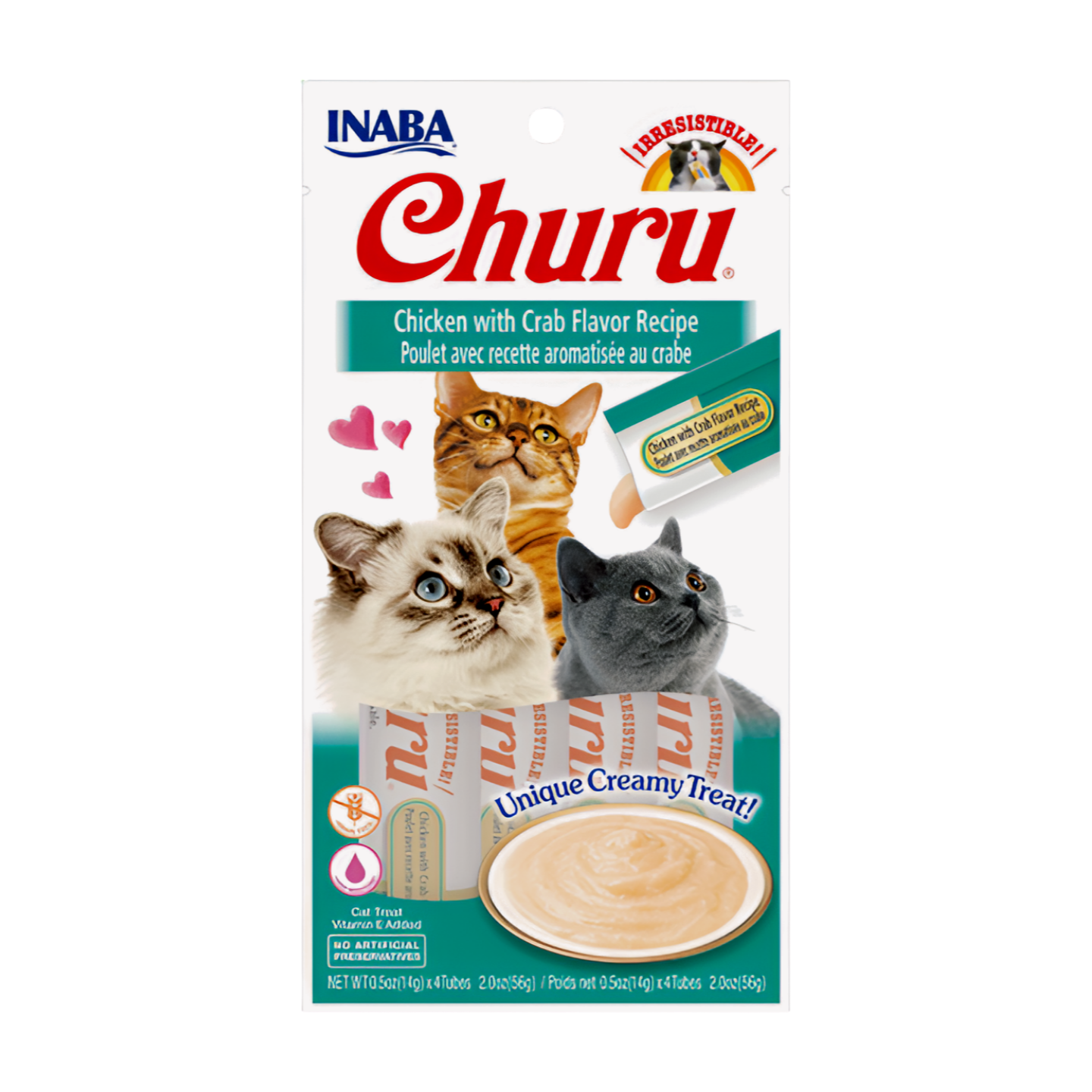 INABA Churu Chicken with Crab Flavor Recipe Cat Treats USA-609A
