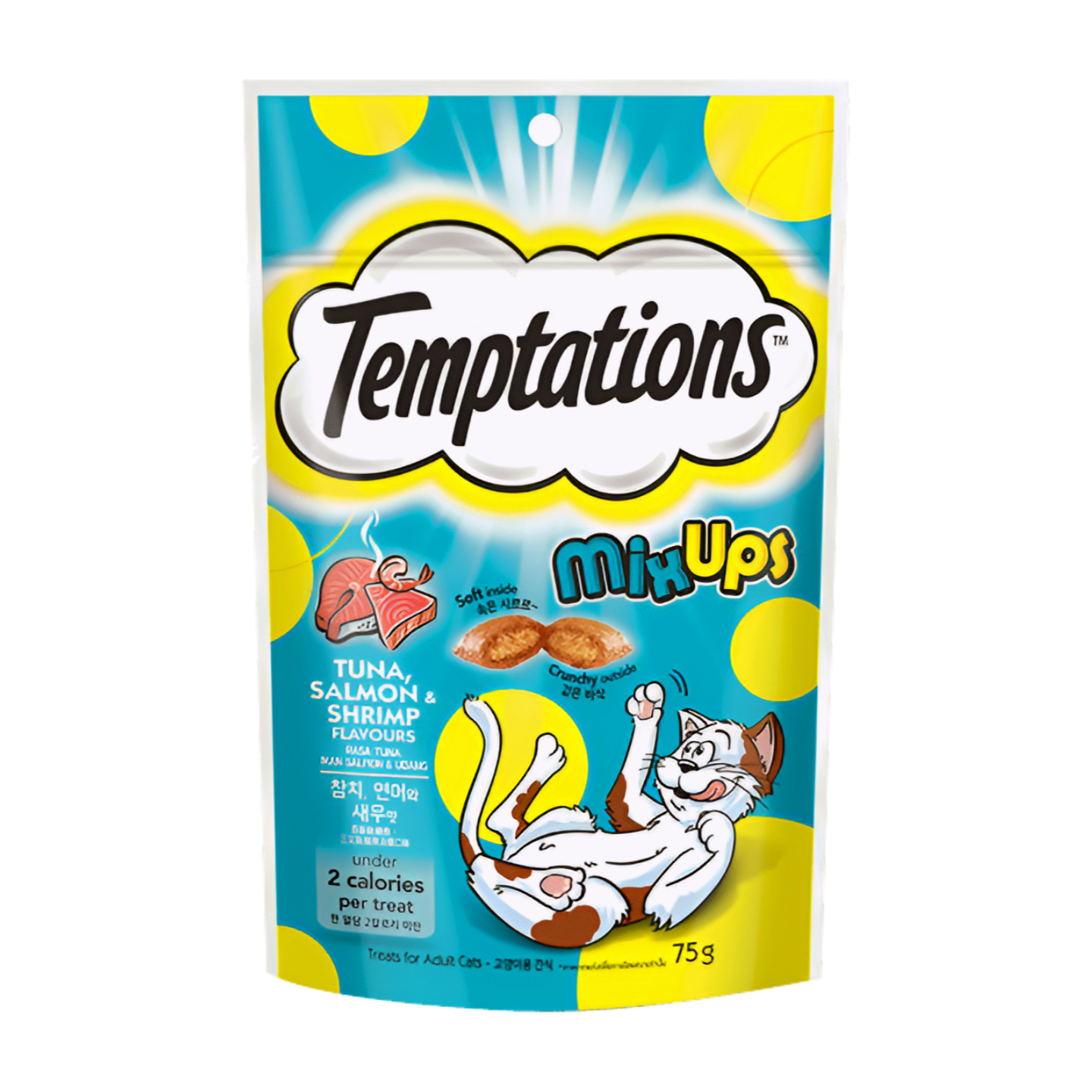 Temptations Mix Up Tuna, Salmon & Shrimp Cat Treats 75g