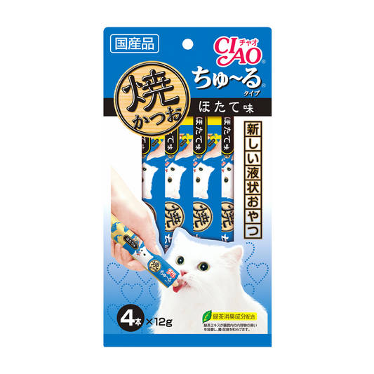 CIAO Grilled Tuna Chu ru Scallop Flavor Cat Treats 4R-105
