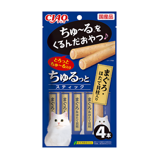 CIAO Churutto Stick Maguro with Scallop Formula Cat Treats CS-122