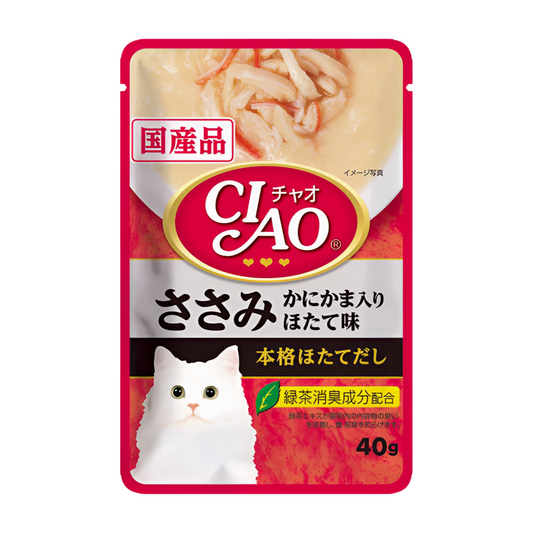 CIAO Chicken Fillet With Crab Stick Scallop Cat Treats IC-209
