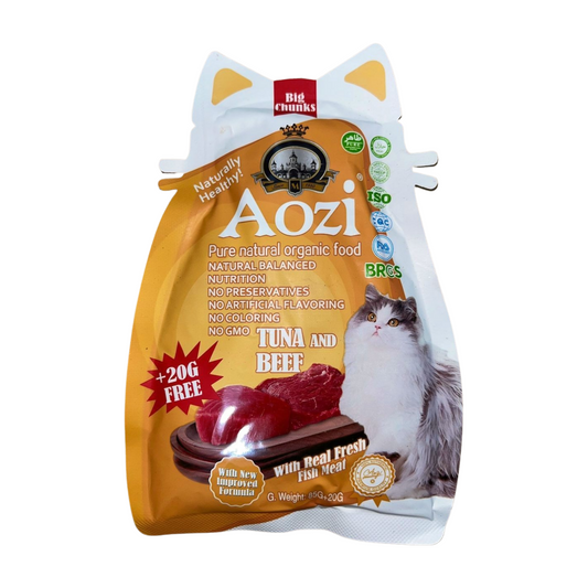 Aozi Cat Wet Food Pouch 85g Tuna & Beef