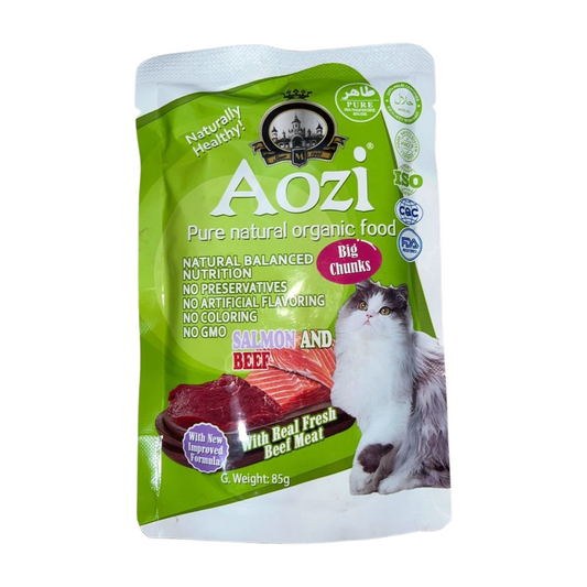 Aozi Cat Wet Food Pouch 85g Salmon & Beef