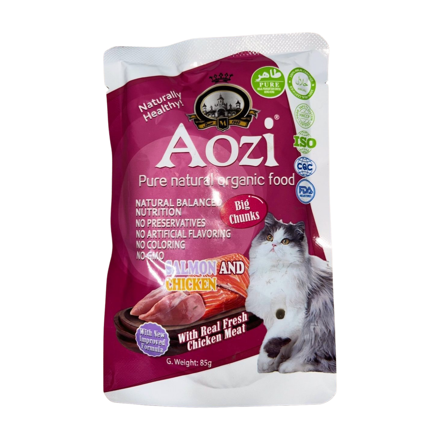 Aozi Cat Wet Food Pouch 85g Salmon & Chicken