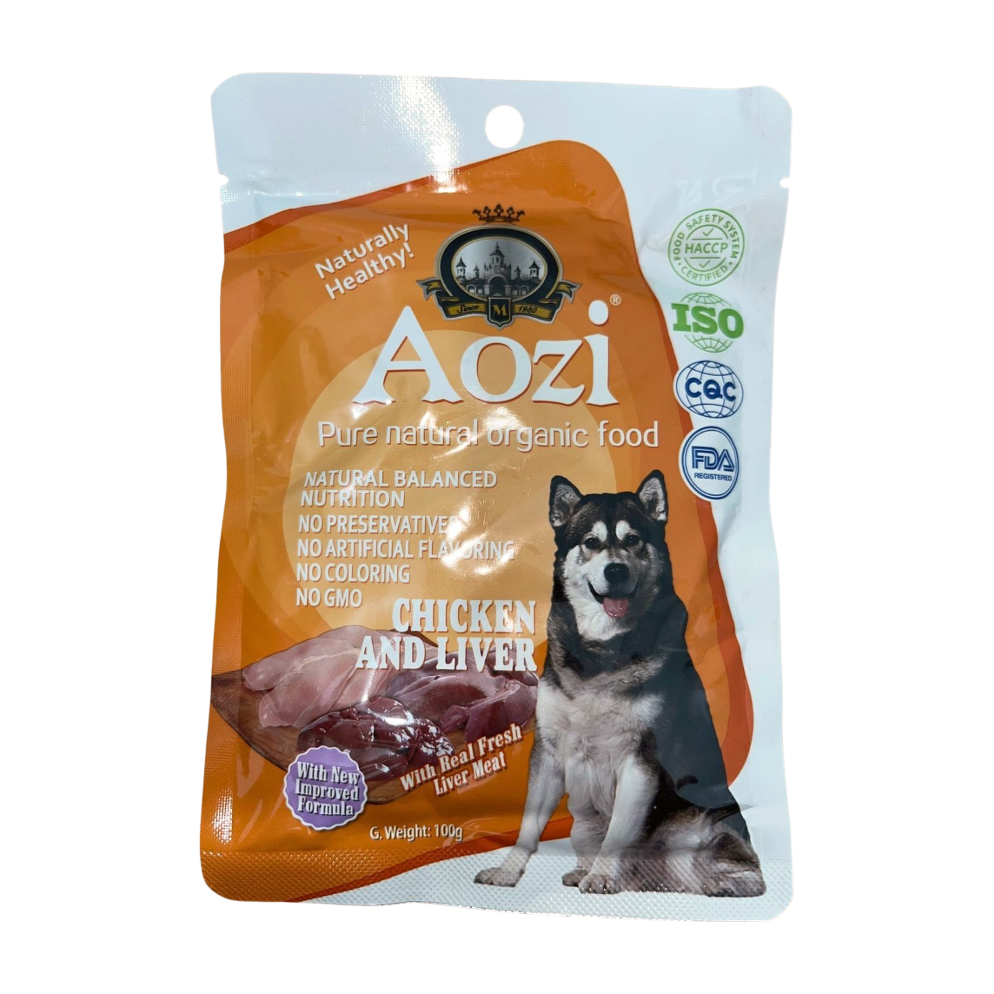 Aozi Dog Wet Food Pouch 100g Chicken & Liver