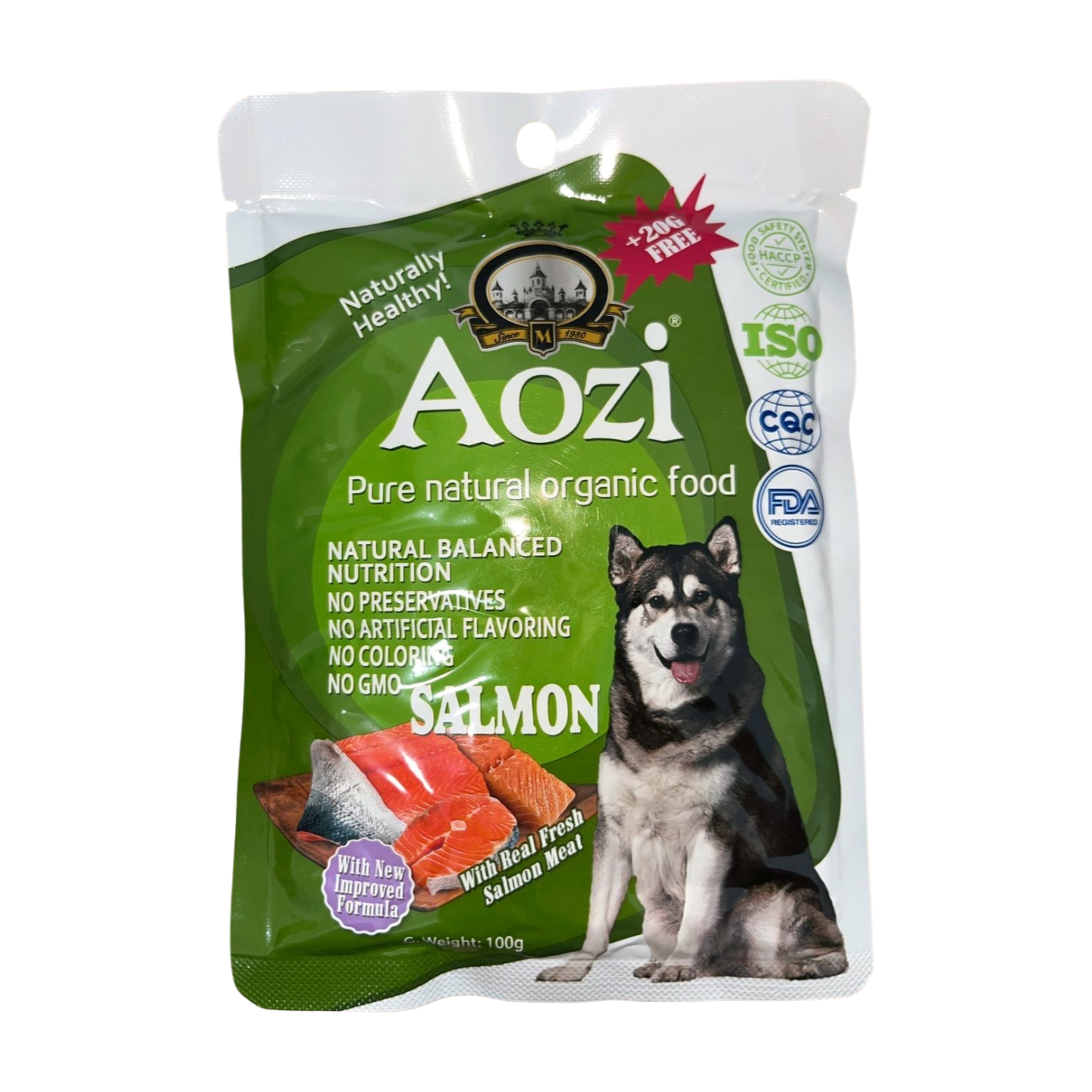 Aozi Dog Wet Food Pouch 100g Salmon Flavor