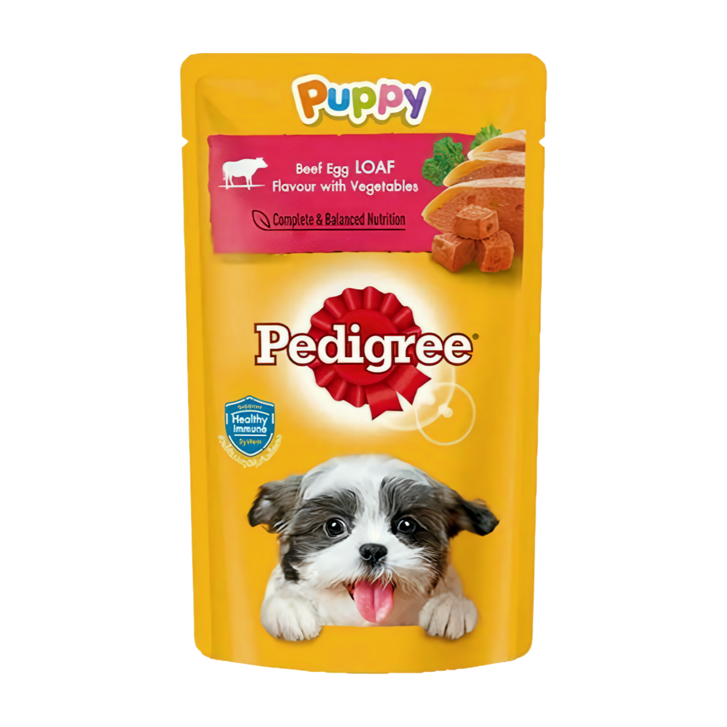 Pedigree Pouch Puppy Wet Dog Food Beef, Liver, Egg & Vegetables 130g