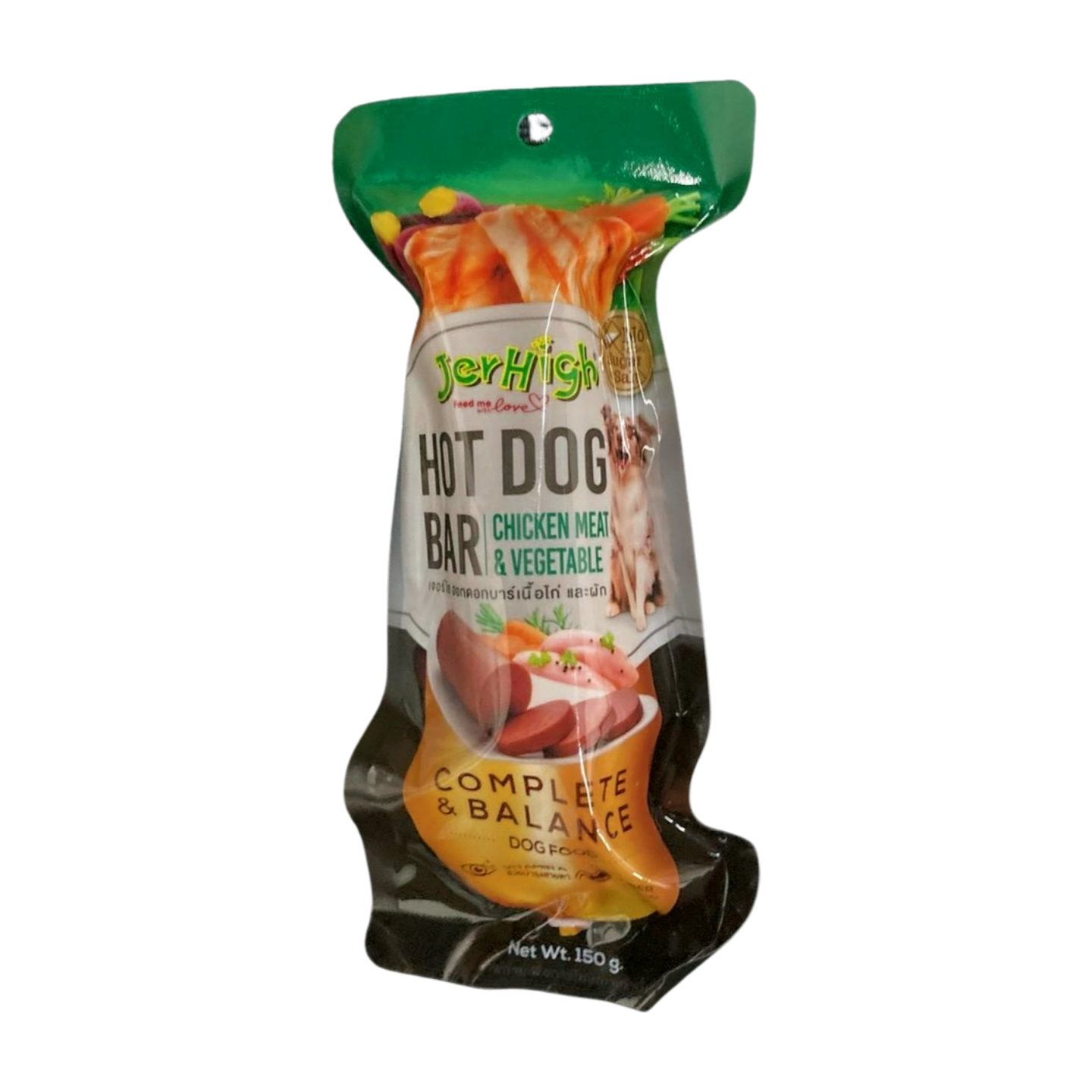 JerHigh Hotdog Bar Dog Treats Chicken & Vegetable 150g