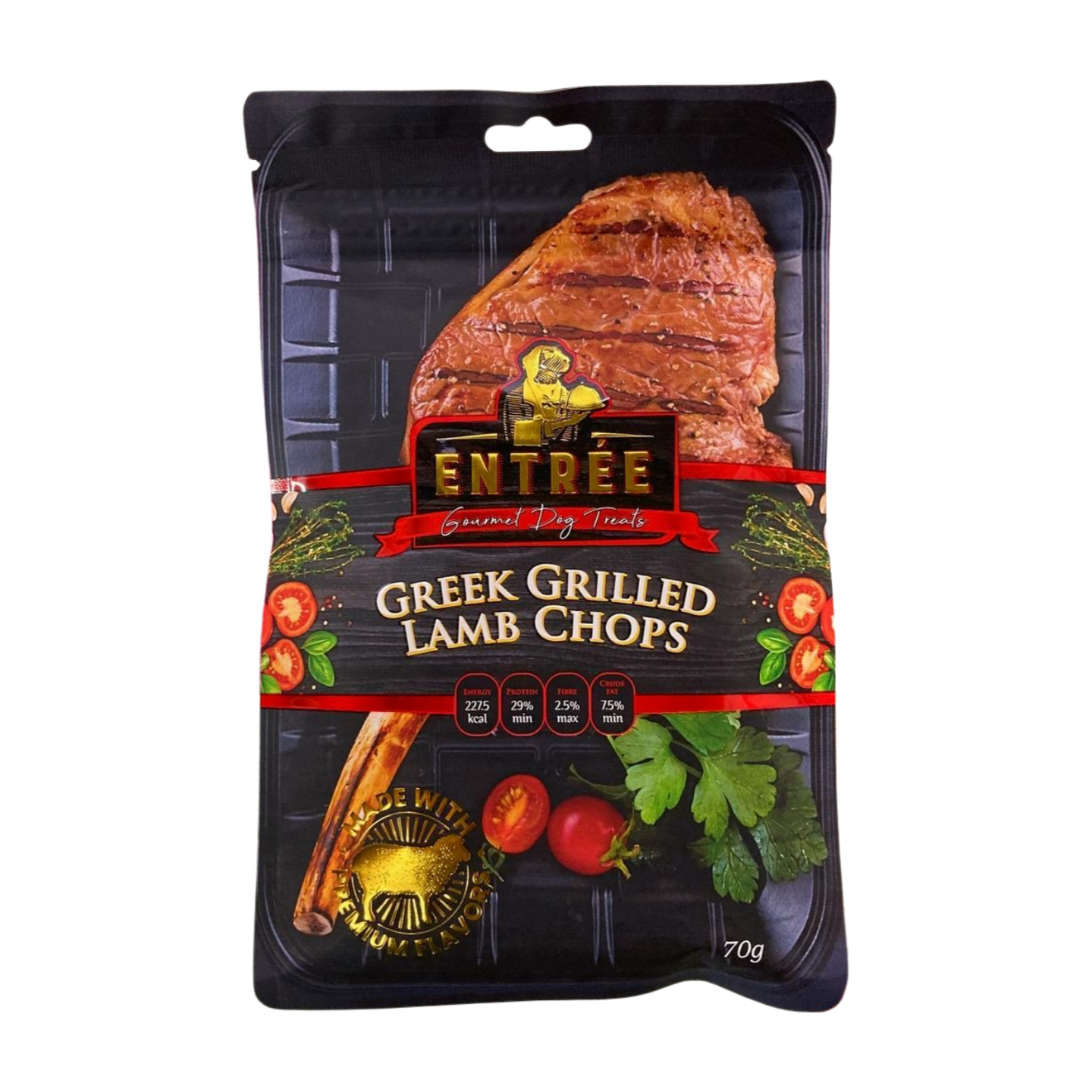 Entree Gourmet Dog Treats Grilled Lamb Chops 70g