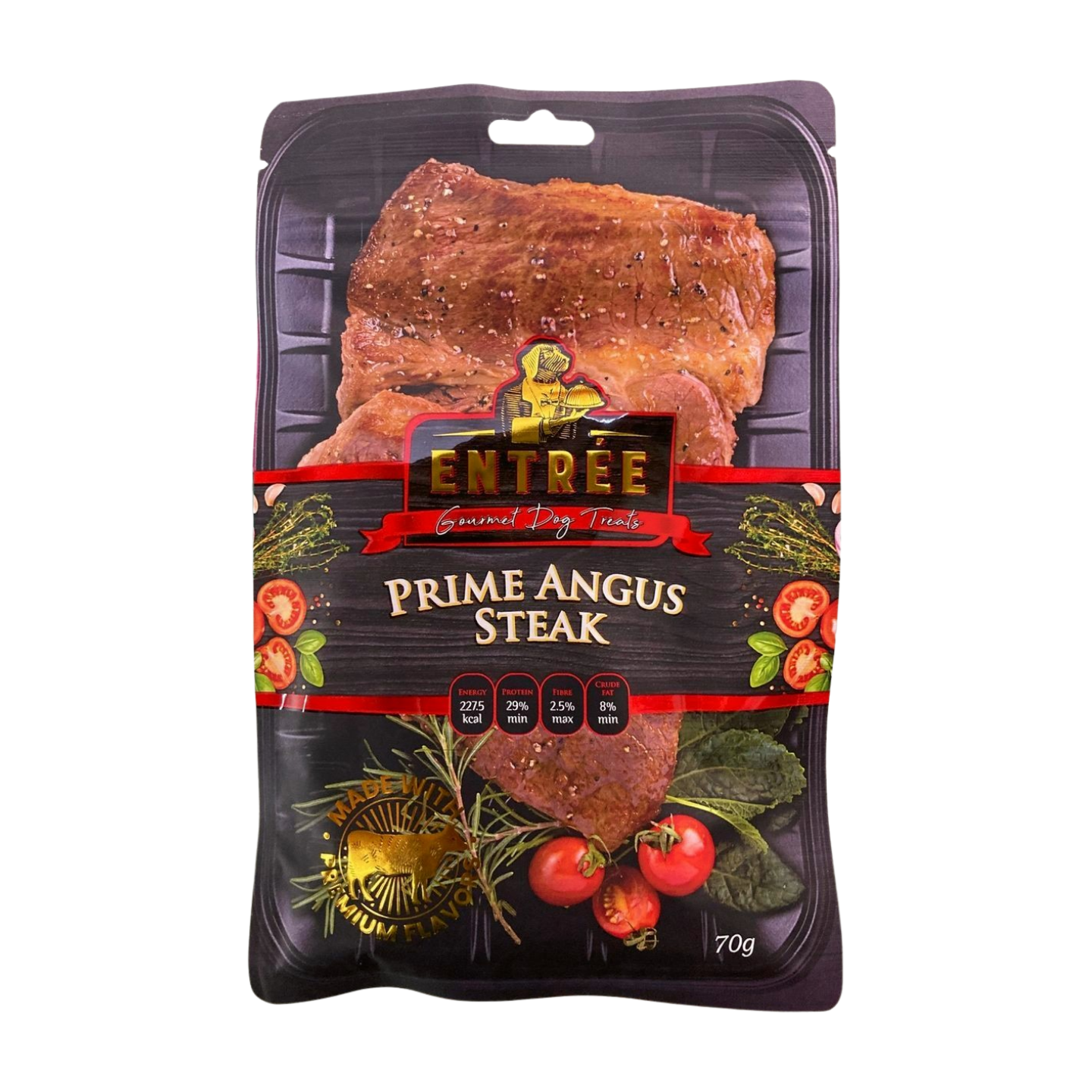 Entree Gourmet Dog Treats Prime Angus Steak 70g