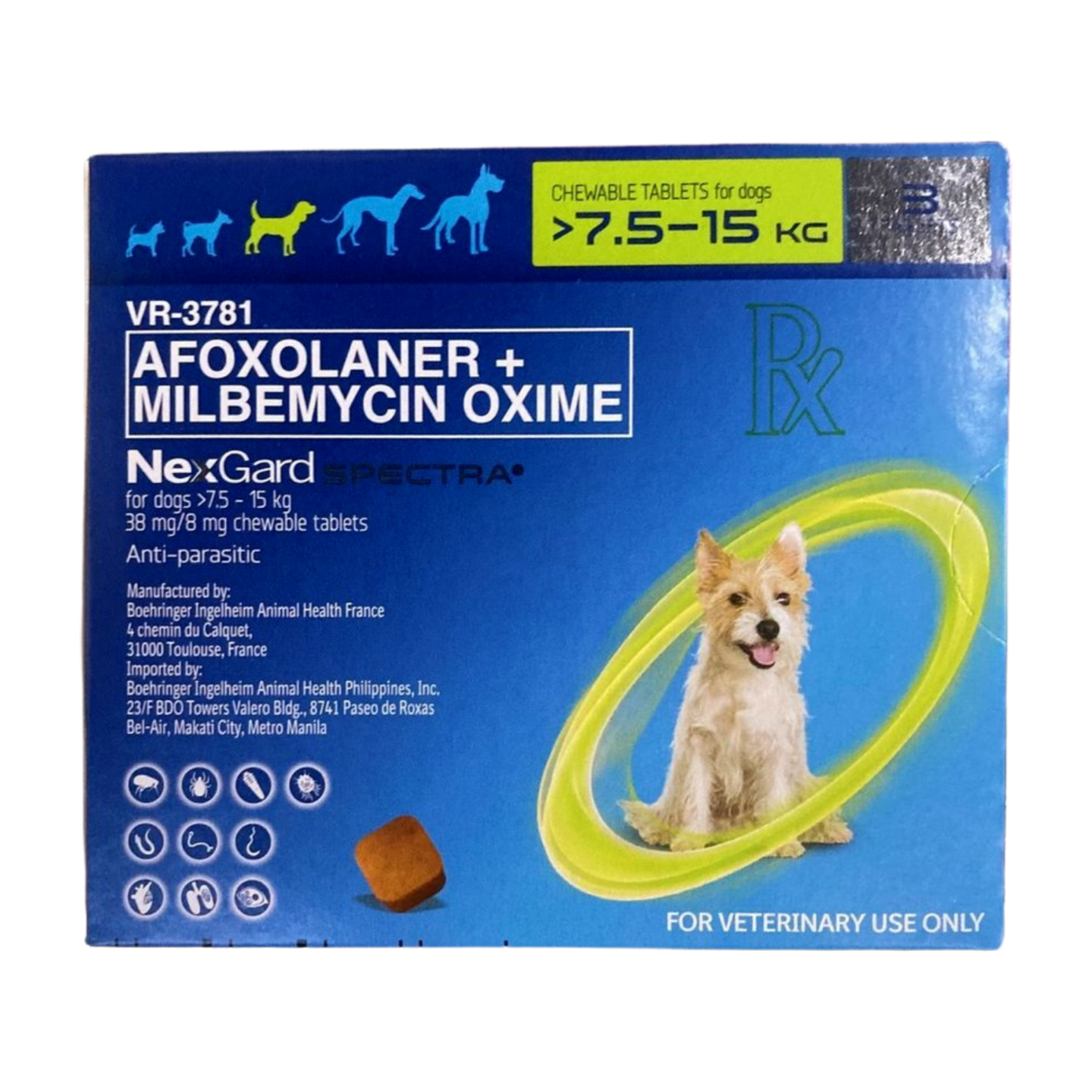 Nexgard Spectra 7.5 to 15kg (1 chewable)