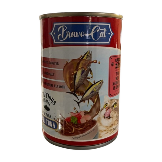 Bravo Cat Can Wet Food Tuna with Kanikama in Broth 400g