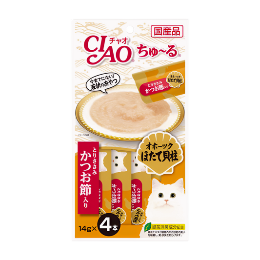 CIAO Churu Chicken Fillet with Scallop & Sliced Bonito Cat Treats SC-102