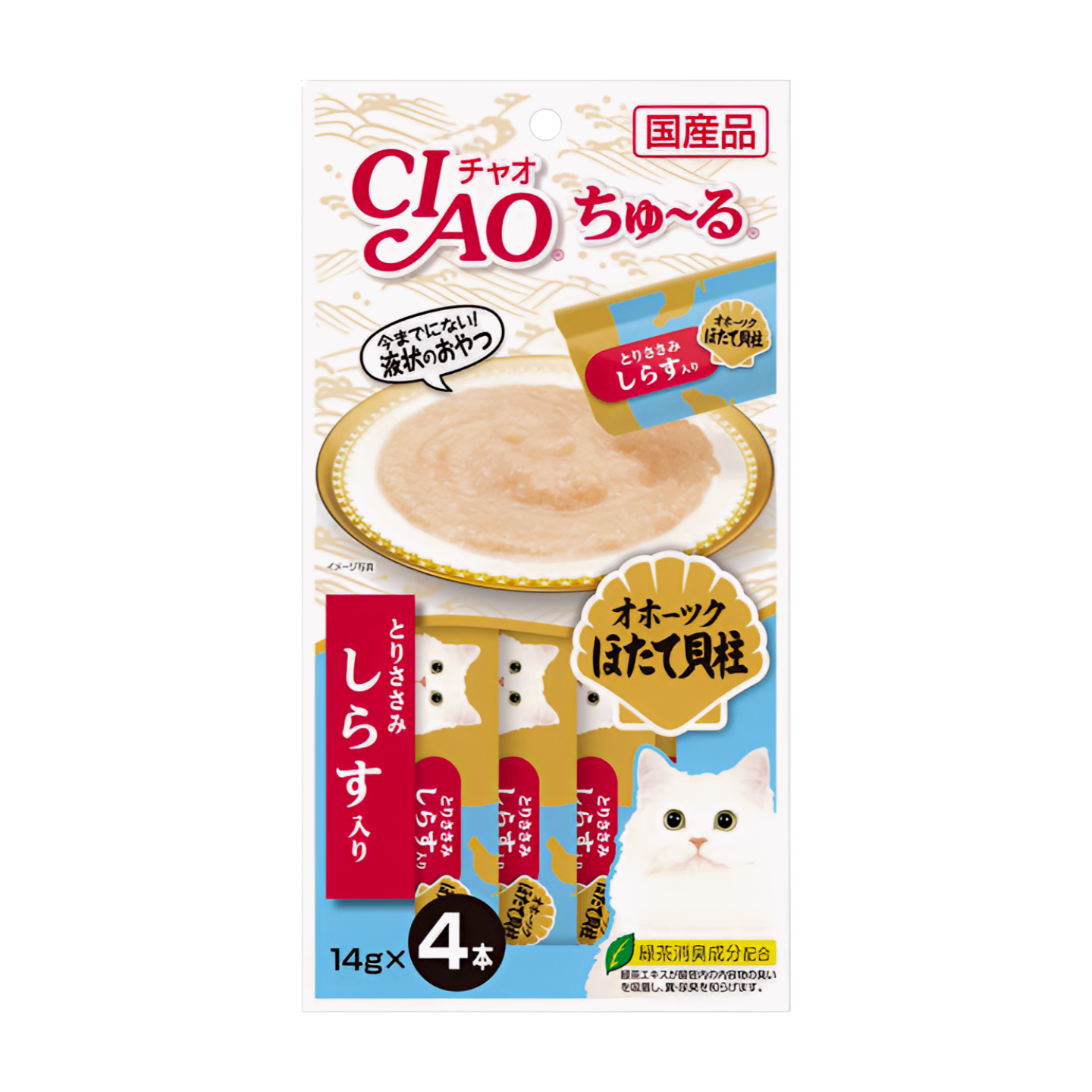 CIAO Churu Chicken Fillet with Scallop and Whitebait Cat Treats SC-103