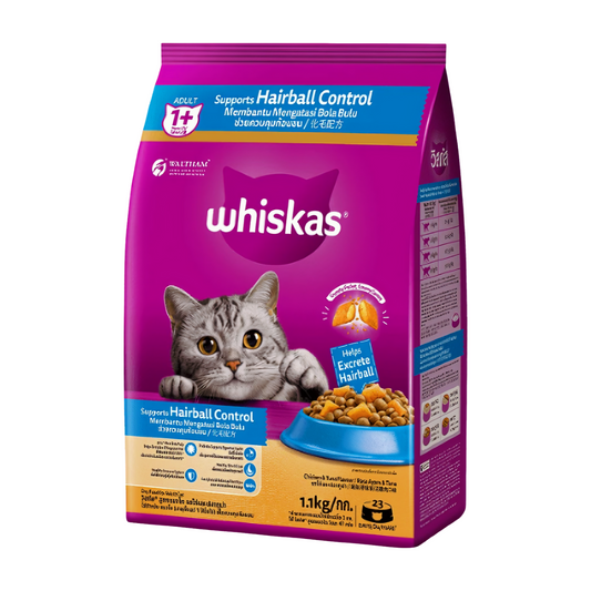 Whiskas Dry Cat Food Chicken & Tuna Hairball 1.1kg