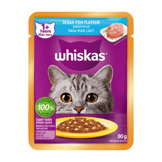 Whiskas Pouch Wet Cat Food Ocean Fish 80g
