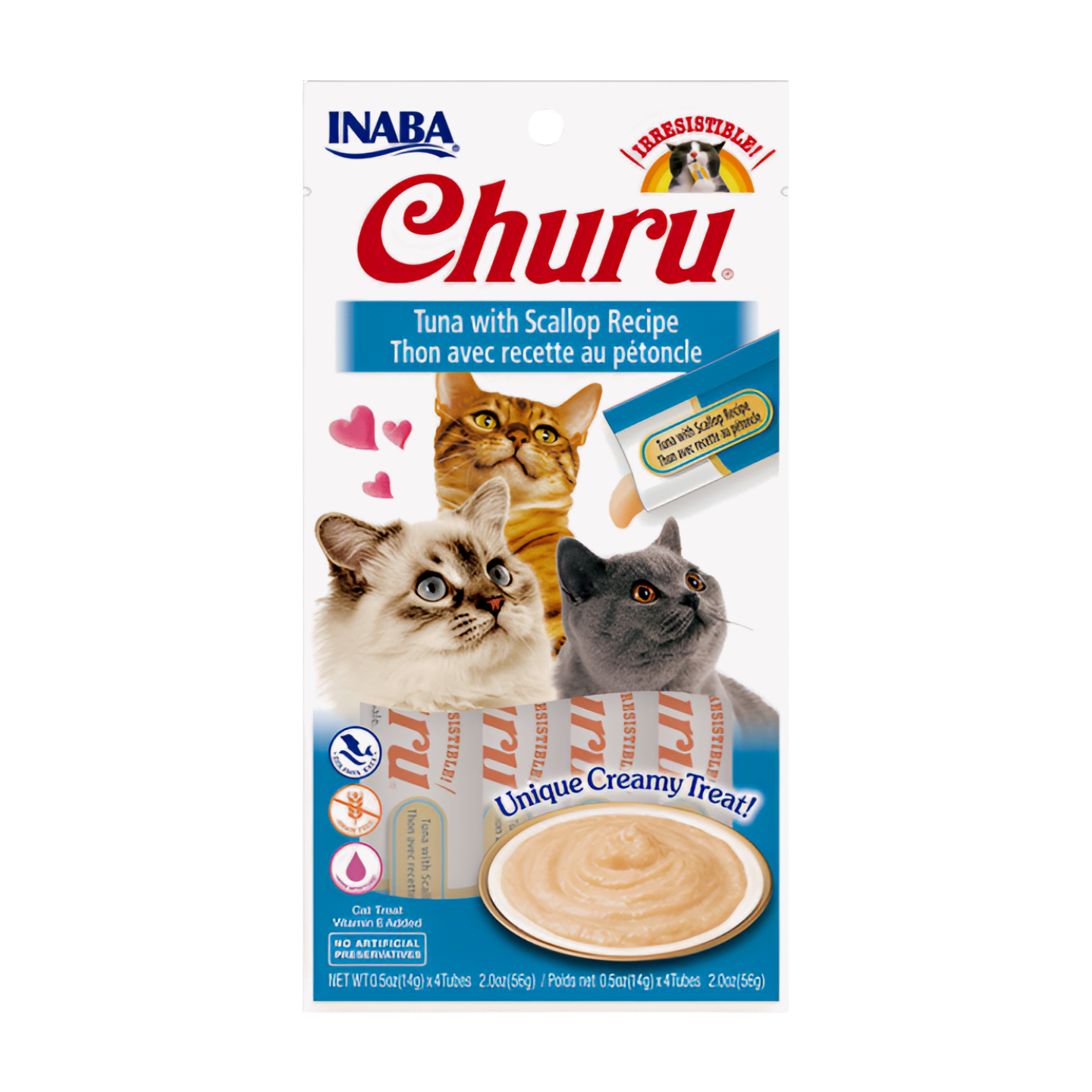 INABA Churu Tuna with Scallop Recipe Cat Treats USA-604A