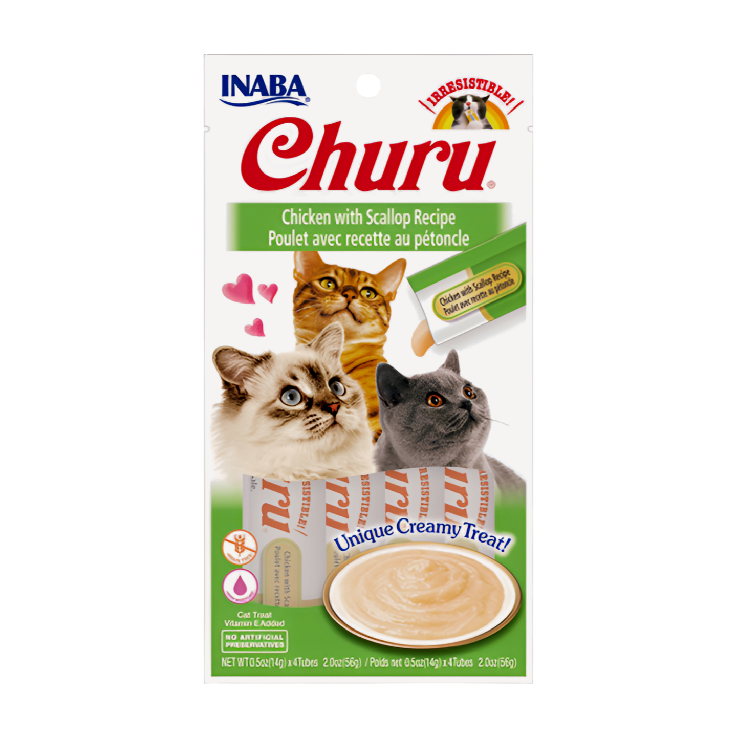 INABA Churu Chicken with Scallop Recipe Cat Treats USA-605A