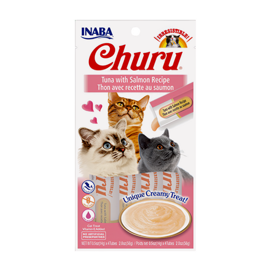 INABA Churu Tuna with Salmon Recipe Cat Treats USA-606A