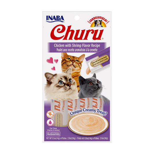 INABA Churu Chicken with Shrimp Flavor Recipe Cat Treats USA-608A