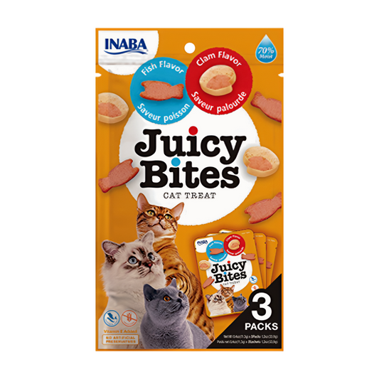 INABA Juicy Bites Fish & Clam Flavor Cat Treats USA-702A