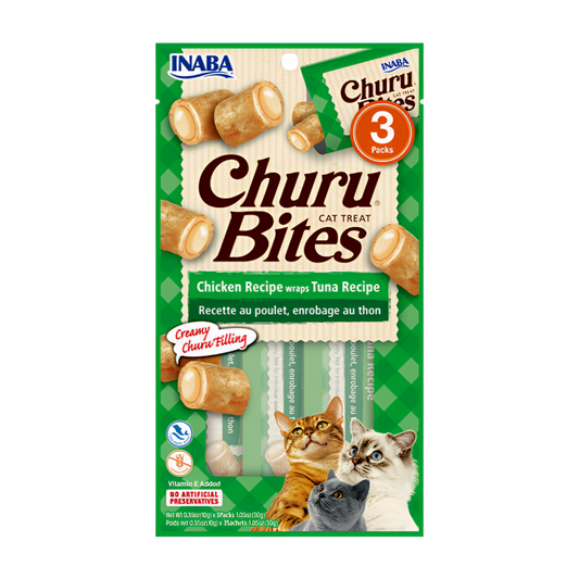 INABA Churu Bites Chicken Recipe Wraps Tuna Recipe Cat Treats USA-721B